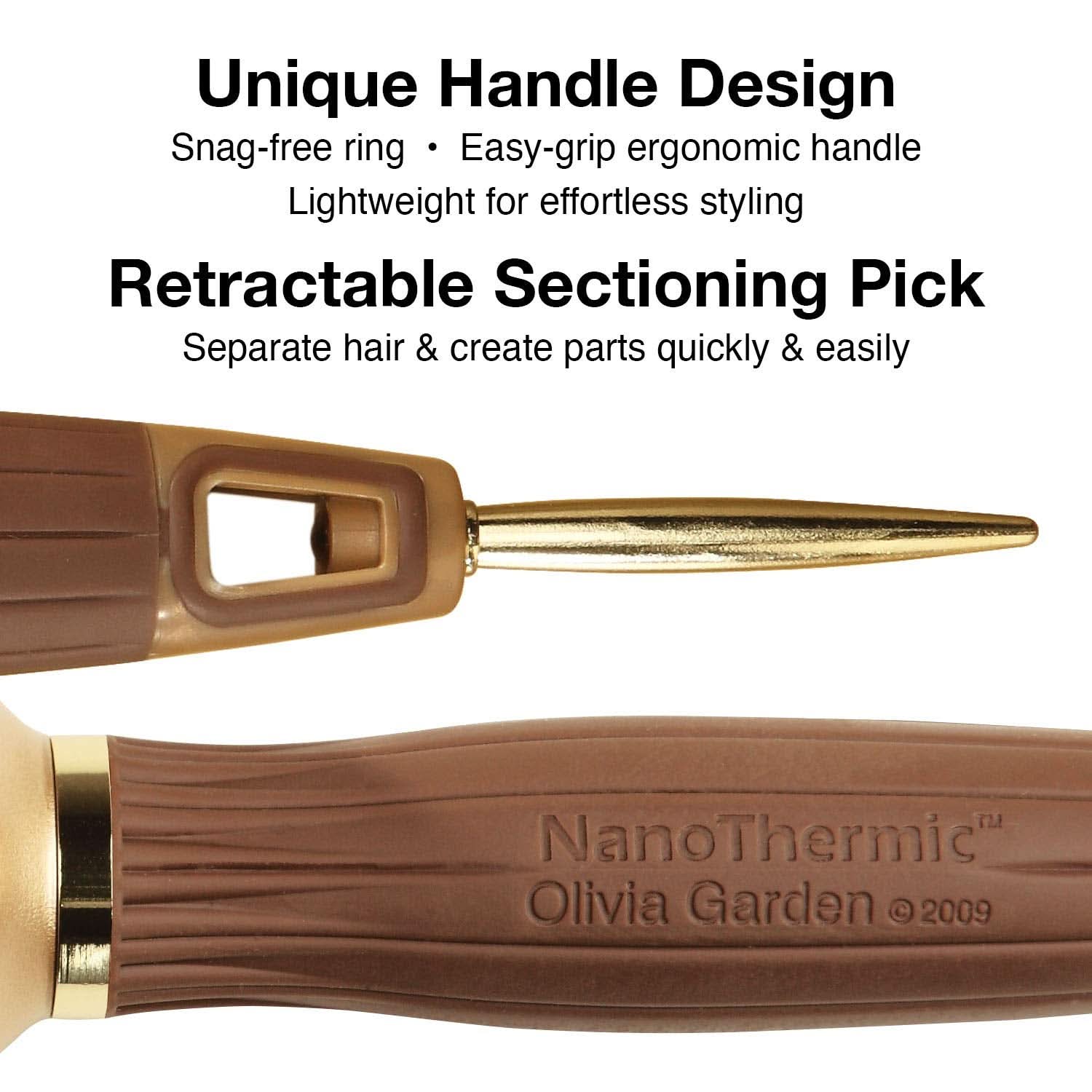 NanoThermic Ceramic + Ion 9 Row Styling Paddle Brush Gold Brown