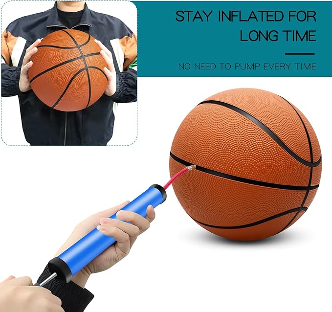 6 Pack 29.5" Official Size 7 Basketball Balls Inflatable with Pump for Men and Women for Outdoor, Indoor or Training, Mens Adult Basketball