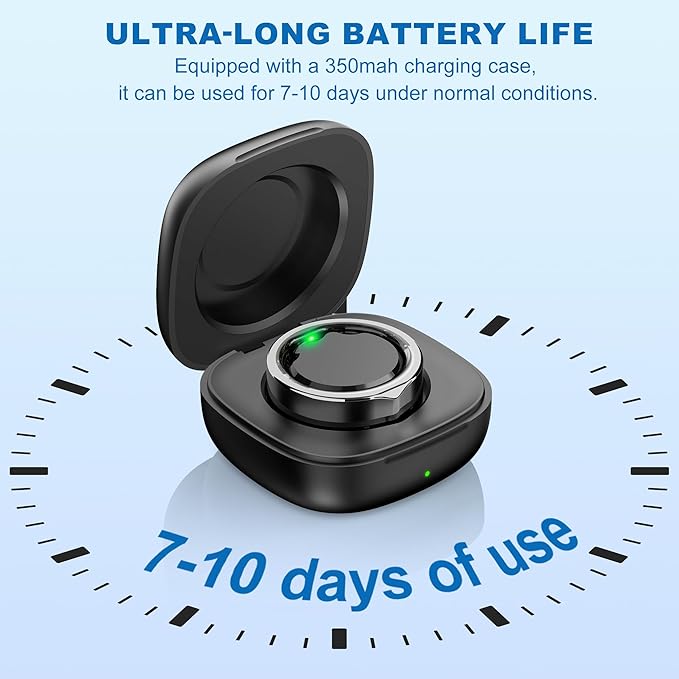 Smart Ring for Women Men - Titanium Health Fitness Tracker Ring with Heart Rate, Step Counting, Calories, Sleep & Stress Monitor for iPhone and Android, No Subscription Fee (Black, 13)