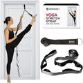 10-loop yoga stretch strap with door anchor for flexibility and balance training