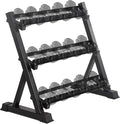 PayLessHere Dumbbell Rack 3 Tier Weight Storage Organizer Racks with Solid Steel Holder & 1000lbs Capacity For Home Gym, Black