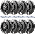 8pcs Inline Skate Wheels Led Light-Up Wheels 64/70/72/76/80mm w/Bushings 85-88A for Kids and Youth Beginners Children's Inline Skates Indoor/Outdoor Use (Black, 80mm)