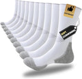 JOYNÉE 5/10 Pairs Mens Lightweight Athletic Crew Socks Cushioned Breathable Long Socks for Sports Running