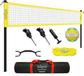 Volleyball Net Outdoor - Portable Volleyball Set for Backyard with Professional Volleyball Net, Wrap Yarn Volleyball and Pump, Boundary Line, Carry Bag