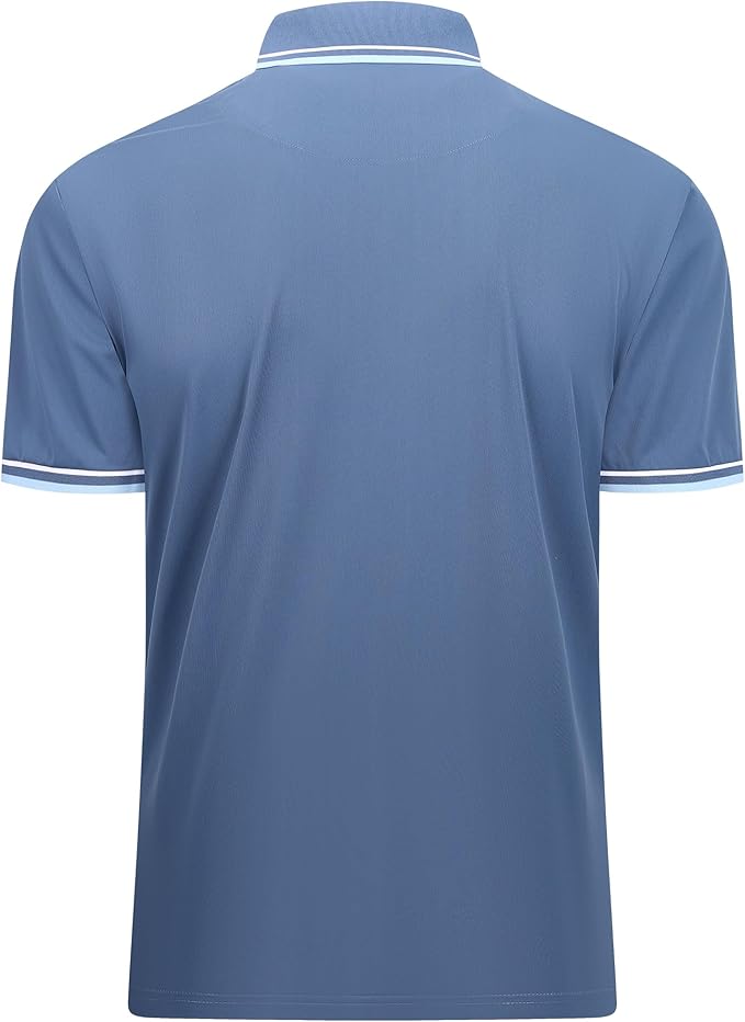Men's Jacquard Golf Polo Shirt Moisture Wicking Dry Fit Active Tee