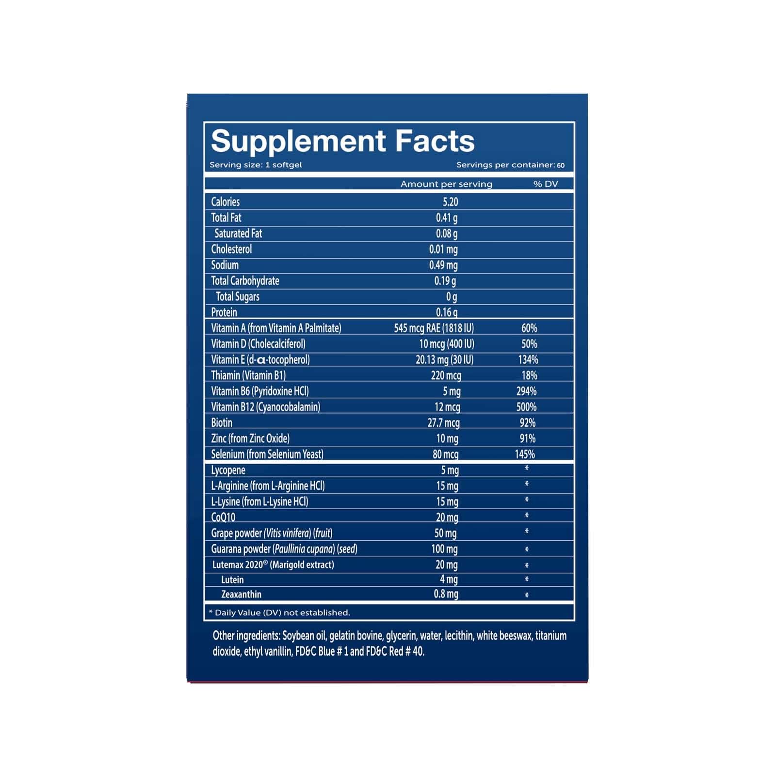 Men's Multivitamin with CoQ10, Lycopene & Resveratrol - 60 Capsules