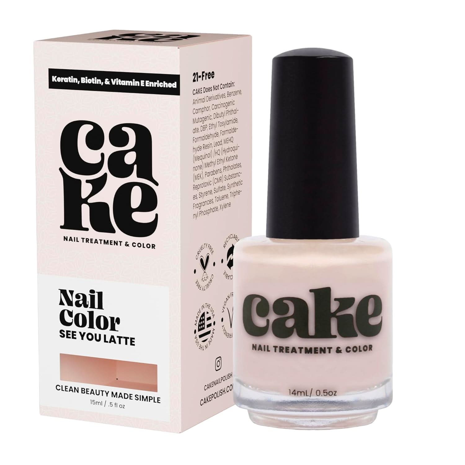 See You Latte Nail Strengthening Polish - Creamy Off-White 21-Free