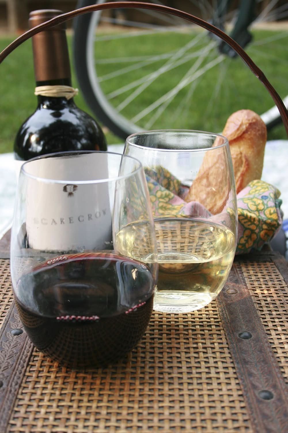 Shatterproof Stemless Wine Glasses, 16 oz, BPA-Free Polymer, Set of 8