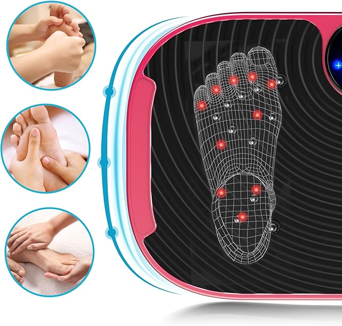 AXV Vibration Plate Exercise Machine Whole Body Workout Vibrate Fitness Platform Lymphatic Drainage Machine for Weight Loss Shaping Toning Wellness Home Gyms Workout
