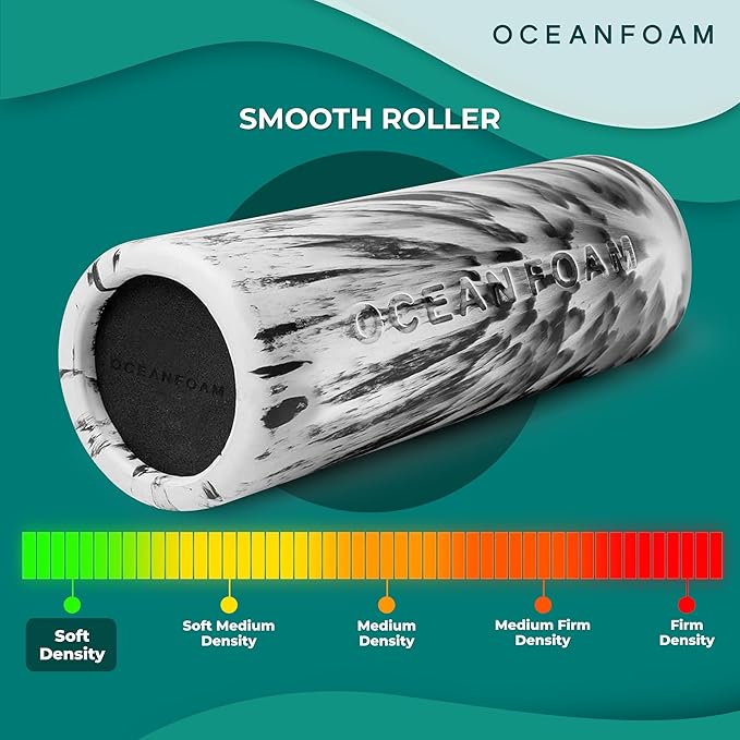Black Marbled Soft Foam Roller for Muscle Recovery & Stretching