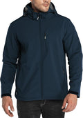 Outdoor Ventures Men's Lightweight Softshell Jacket Fleece Lined Hooded Water Resistant Winter Hiking Windbreaker Jackets