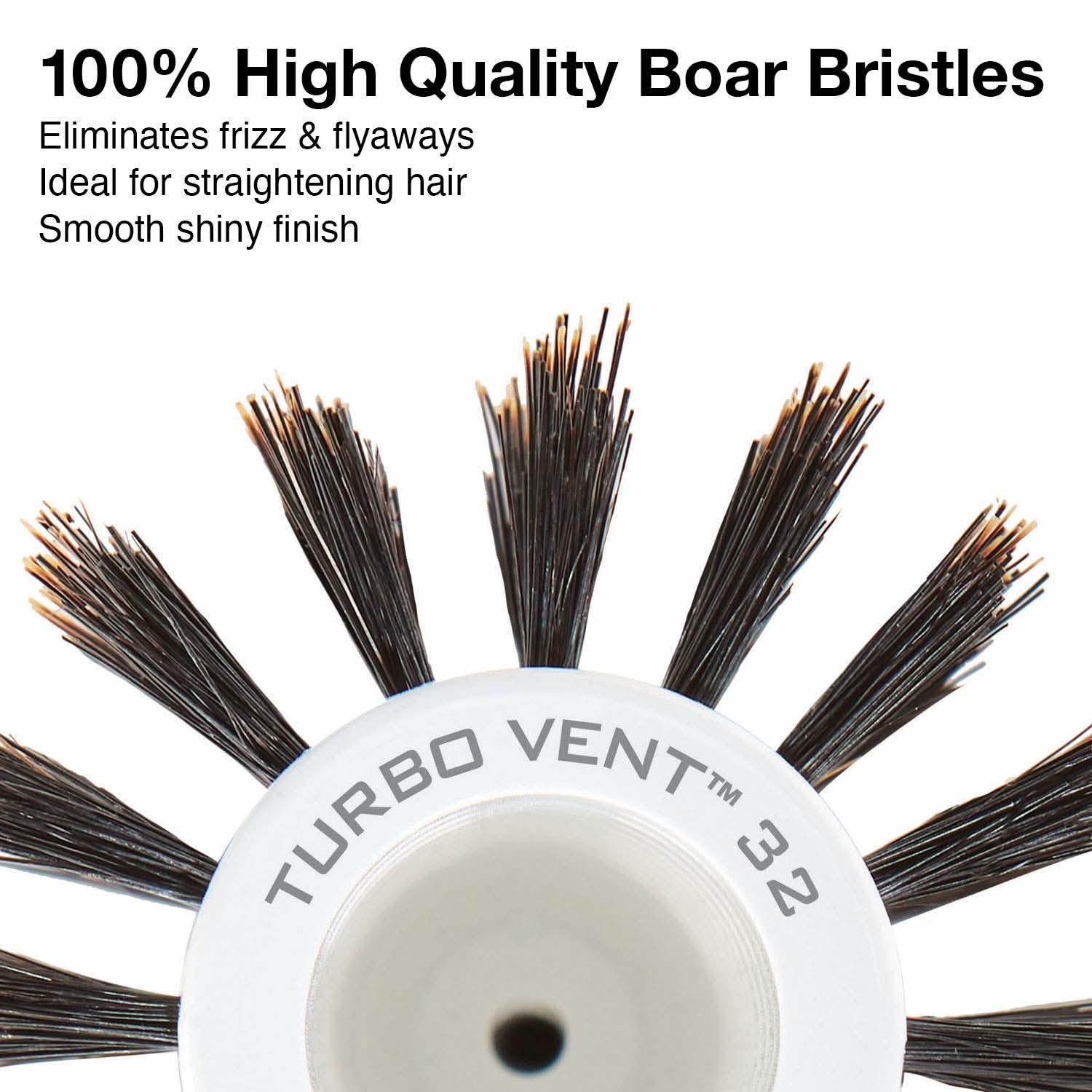 Ceramic Ion Turbo Vent Round Hair Brush with 100% Boar Bristles