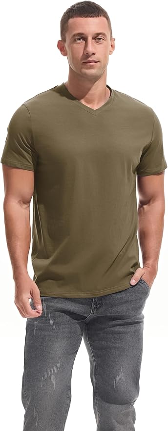 Men’s Modern Fitted V-Neck T-Shirt Premium Comfort Undershirt