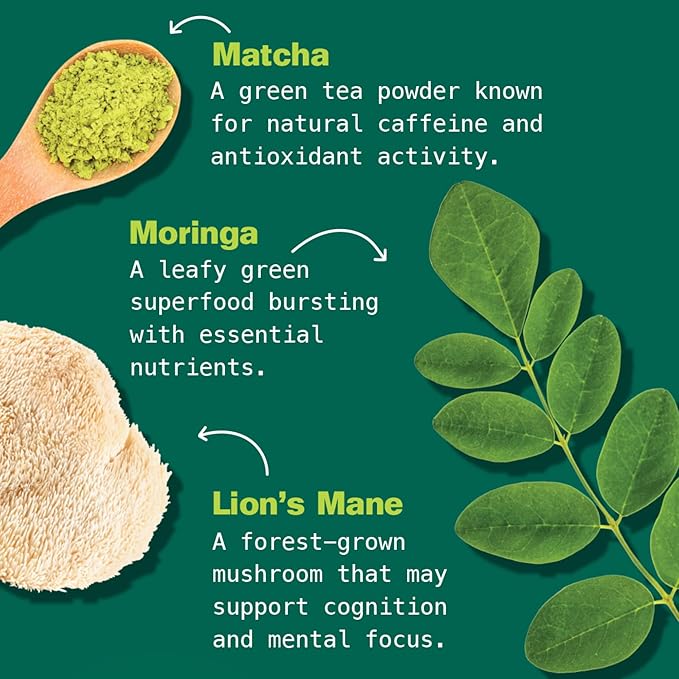 KULI KULI Organic Matcha Moringa Superfood Latte, 3.41 OZ