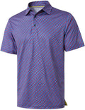 Men's Ironwave Fitness striped performance short sleeve golf polo shirt