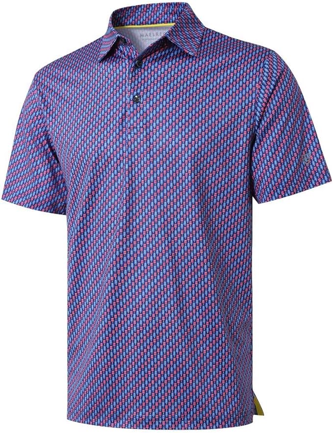 Men's Ironwave Fitness striped performance short sleeve golf polo shirt