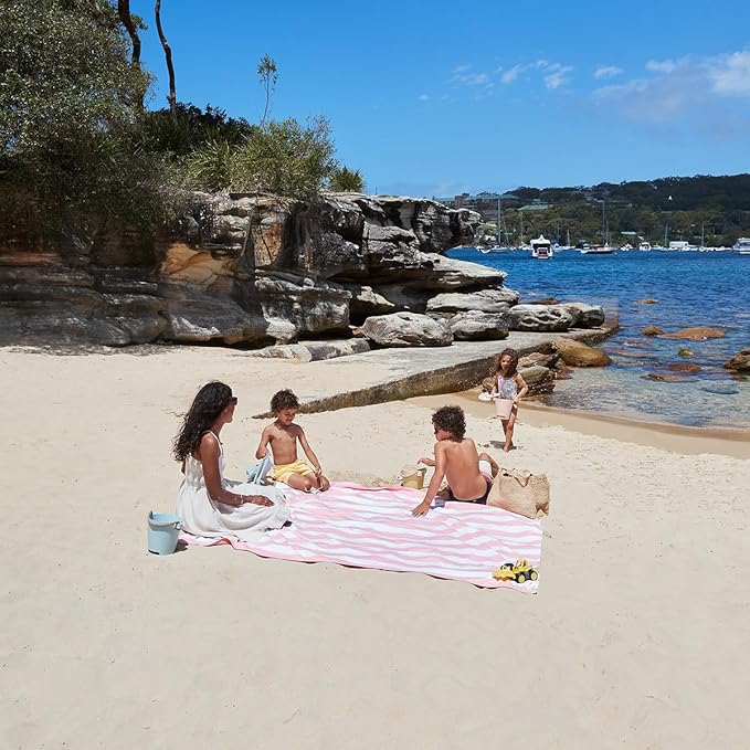 Dock & Bay Quick Drying Towel - for Sports & Gym - Compact, Lightweight - 100% Recycled - Includes Bag - Cabana Light - Malibu Pink, Double Extra Large (180x200cm, 70x78)