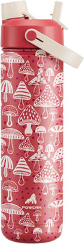 26 oz Insulated Water Bottle with 2-in-1 Straw and Spout Lid, Keep Cold 24H, Leak-Proof, Fits in Car Cup Holder, Stainless Steel Water Bottle for Sports, Travel, Gym, and School (Shroom Parade)