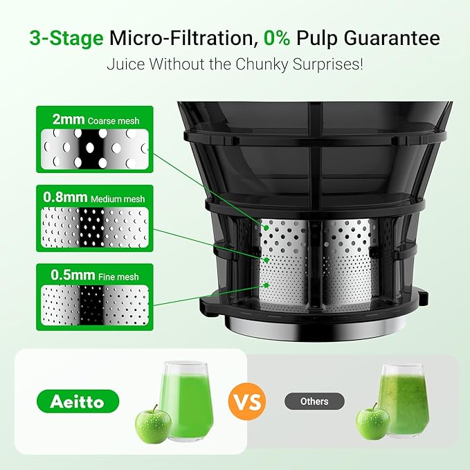 Cold Press Juicer with Large Feed Chute for Fresh Baby Food