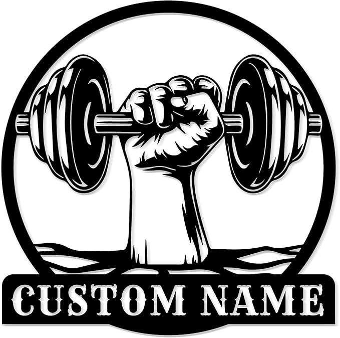 Customized Metal Gym Name Sign, Personalized Sports Room Wall Art,Metal Gym Sign,Unique Fitness Wall Sign, Gym Lovers Unique Gift, Gym Wall Art,Training Center Sign (Style-15)