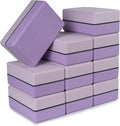 Sunshine Yoga 4" Striped Yoga Block, 10 Pack Bulk EVA Foam Yoga Blocks, Firm and Supportive Yoga Brick, Balance Foam for Stretching, Pilates, and Workout, 4" x 6" x 9"