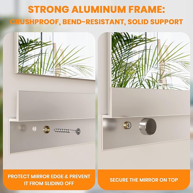 ROOMTEC Workout Mirrors for Home Gym 60"x48"-2 PCS, Large Wall Mirror Full Length for Fitness, Yoga, Big Wall Mounted Frameless Glass Mirror for Garage, Dance Studio, Bedroom