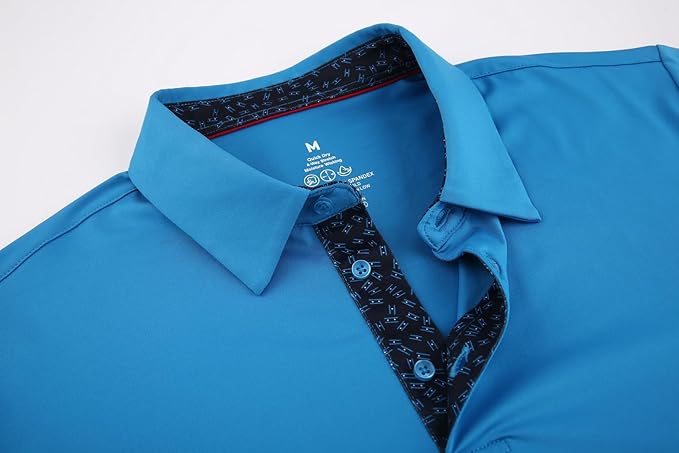 Men's Performance Golf Polo Shirt Moisture Wicking Quick-Dry Short Sleeve
