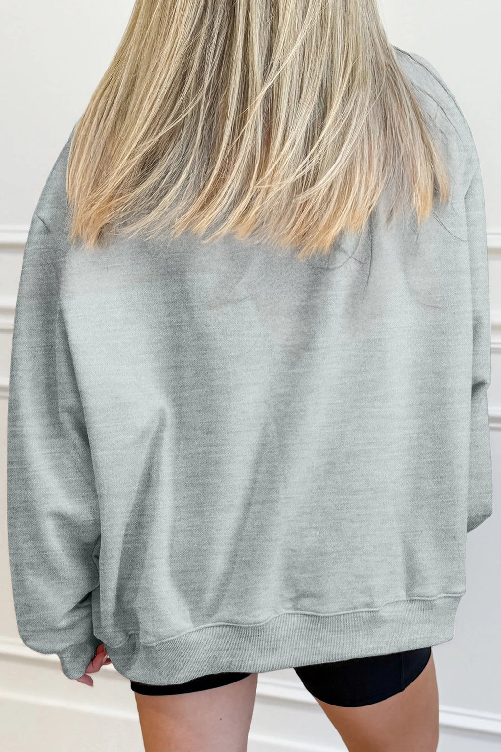 Dark Blue Solid Color Oversized Mock Neck Sweatshirt