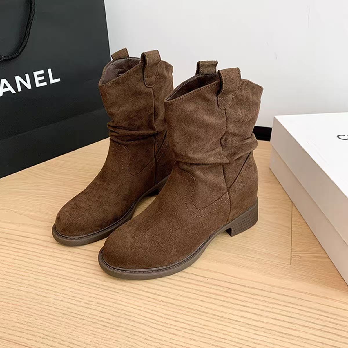Women's Casual Suede Ankle Boots with Chunky Block Heel - Image 2
