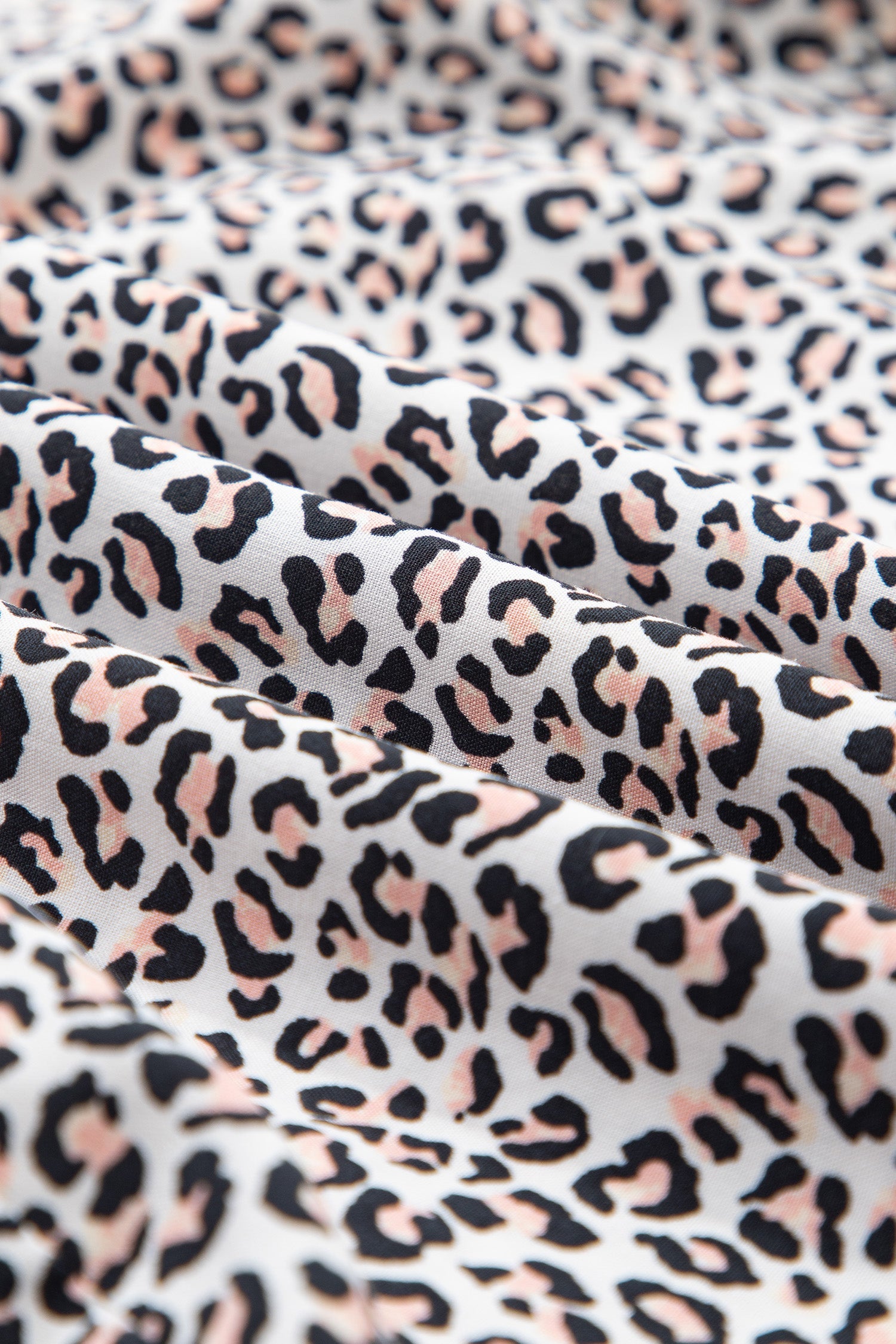 Leopard Bow Long Sleeve Top & Pants Pajama Set