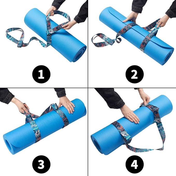 Adjustable Yoga Mat Carrier and Stretching Strap for Pilates