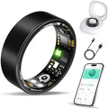 Smart Ring Health Tracker, Fitness Sleep and Heart Rate Monitor Smart Ring, Waterproof Bluetooth Fitness Tracker Ring IPX68 Waterproof (Black, 12)