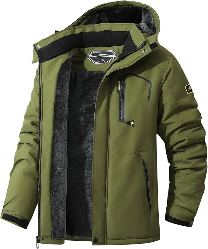 Men's Ski Jacket Warm Winter Snow Coat Waterproof Mountain Windbreaker Snowboarding Jacket Hooded for Hiking Traval