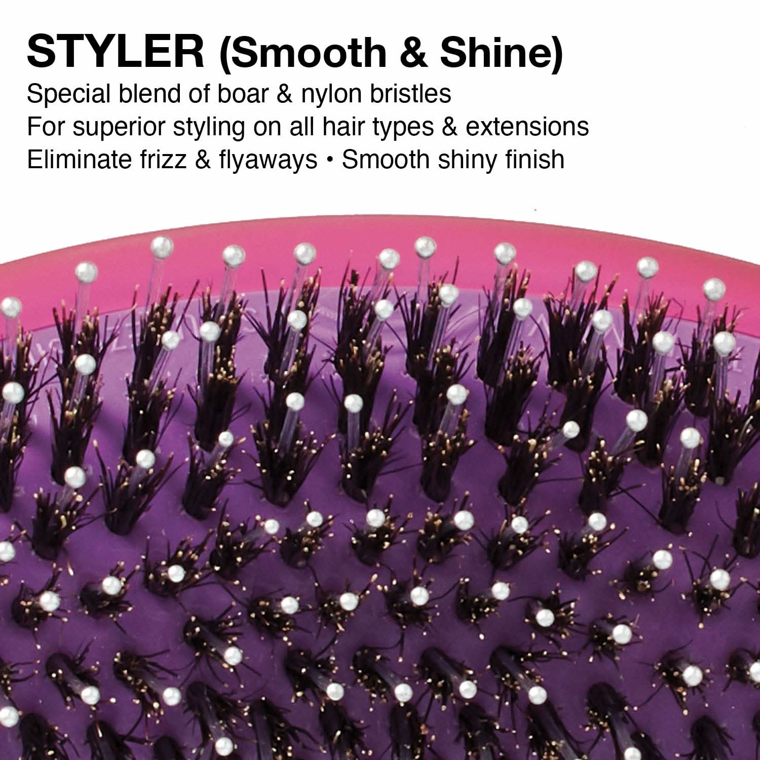 OGD-C03 Smooth & Shine Mini Styler Brush Pink and Purple