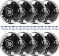 8pcs Inline Skate Wheels Led Light-Up Wheels 64/70/72/76/80mm w/Bushings 85-88A for Kids and Youth Beginners Children's Inline Skates Indoor/Outdoor Use (Black, 70mm)