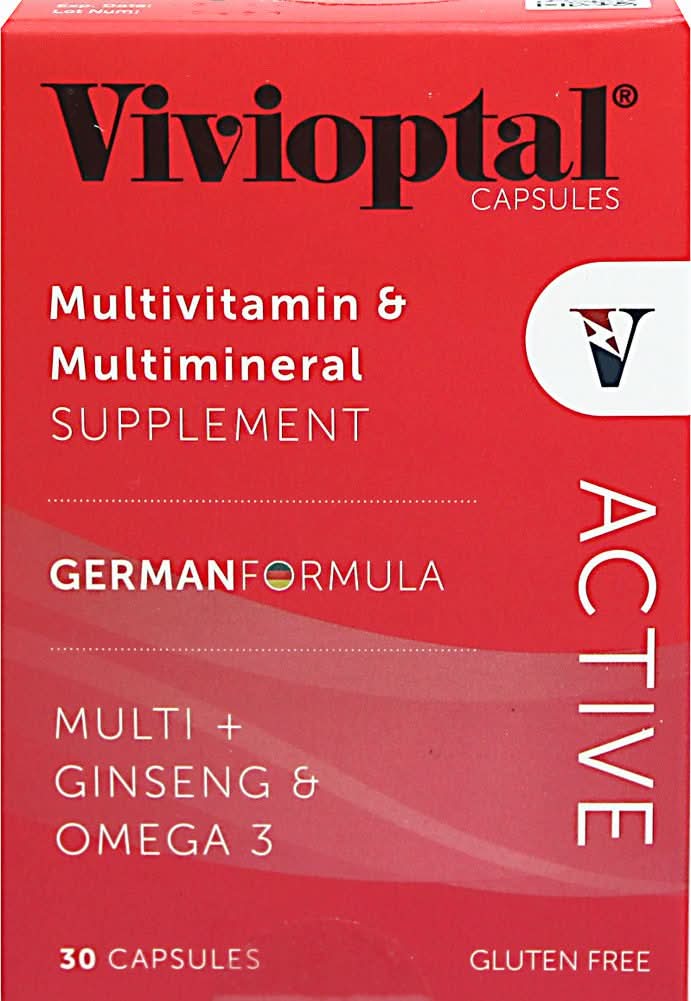 Vivioptal Active Multivitamin and Multimineral supplement blister pack with red and white branding