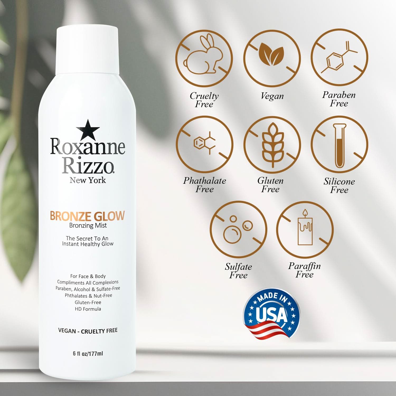 Bronzing Mist Face & Body Spray for Instant Healthy Glow 6oz