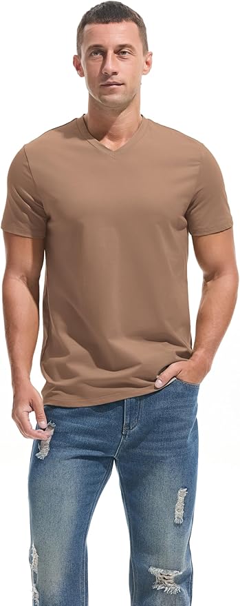 Men’s Modern Fitted V-Neck T-Shirt Premium Comfort Undershirt