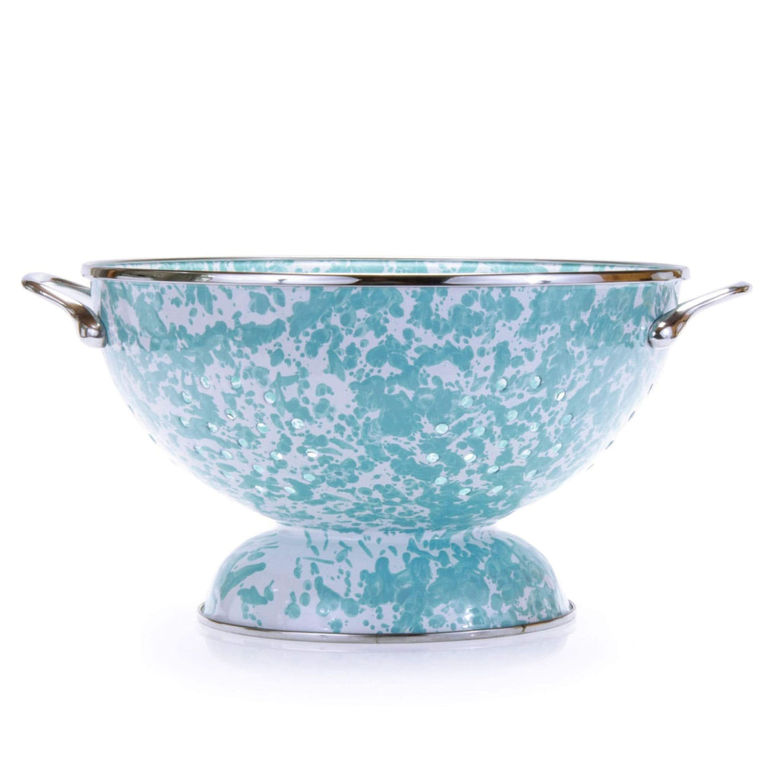 5 Quart Large Enamelware Colander with Stainless Steel Rim