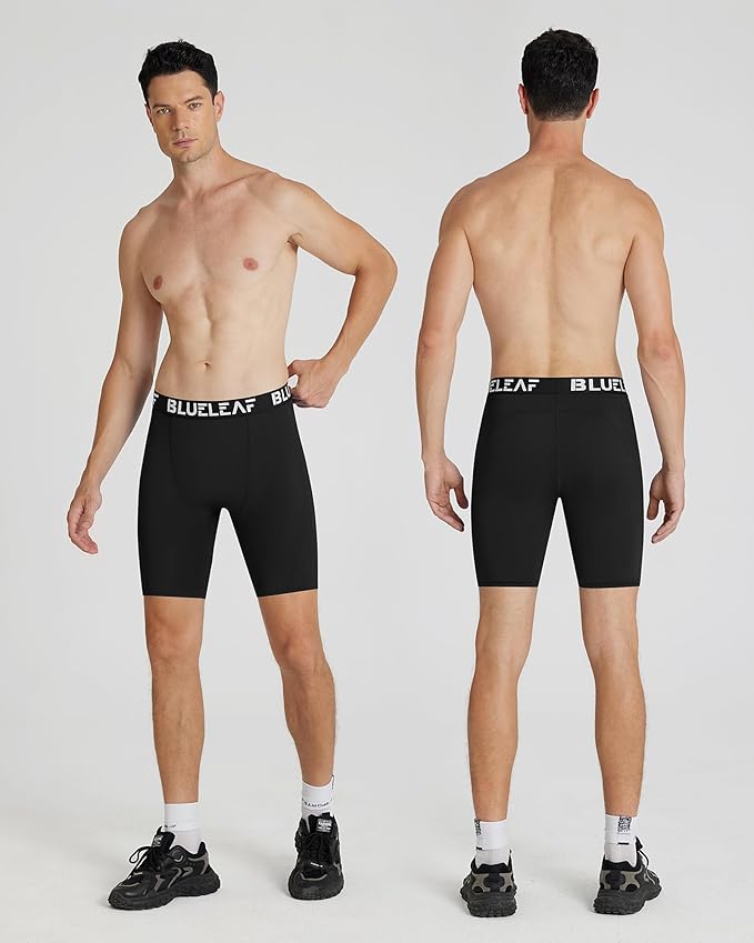 Blueleaf Men's Compression Shorts Sports Running Spandex Shorts Performance Athletic Workout Base Layer Underwear