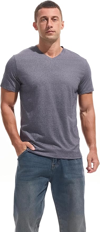 Men’s Modern Fitted V-Neck T-Shirt Premium Comfort Undershirt