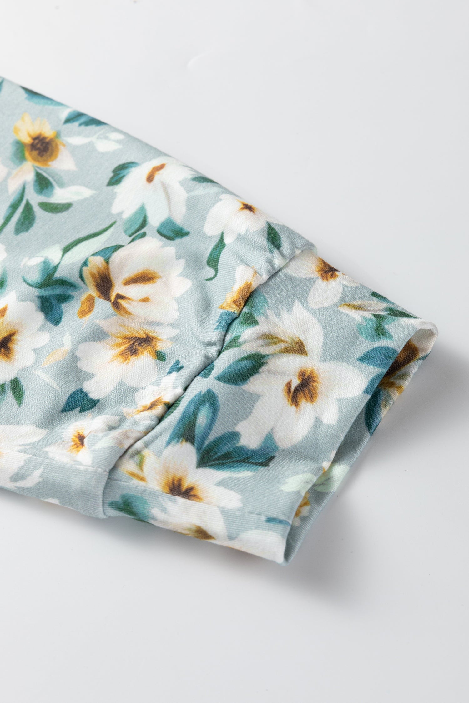 112 Parchment Ribbed Floral Patchwork Long Sleeve Top