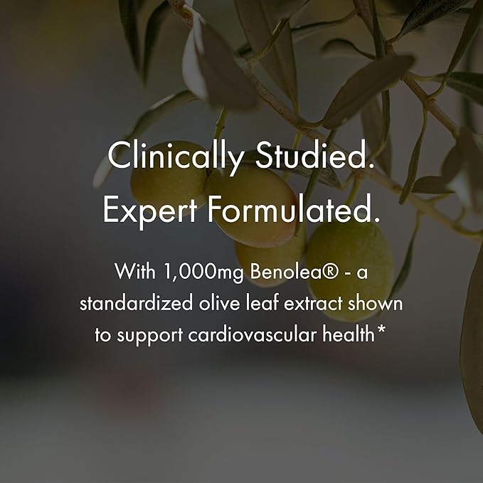 NAOMI BP Advanced, Potent Ingredients for Blood Flow and Circulation, Endothelial Function, Supports Cardiovascular and Arterial Health, 1000mg Olive Leaf Extract, 180mcg Vitamin K2 (Small, 60 Count)