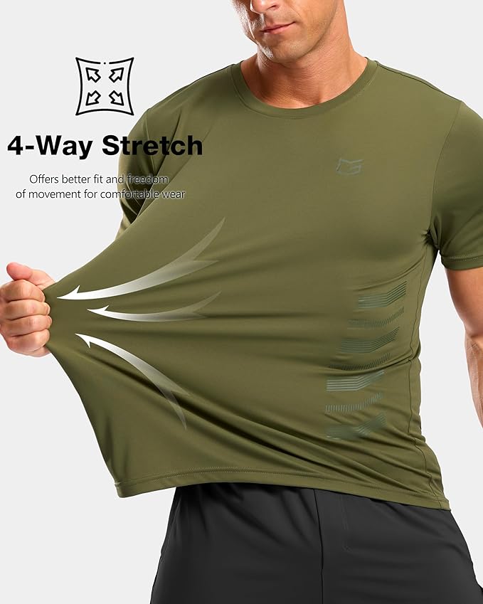Men's Quick-Dry Athletic Short Sleeve Running & Workout Gym Shirt