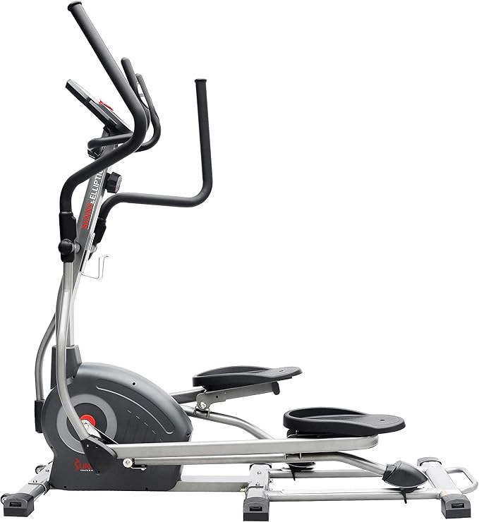 Sunny Health & Fitness Elliptical Trainer Machine w/Built-in Pulse Sensor, Low Impact Cardio Exerciser & Full-Body Cross Training for Home, Optional Free SunnyFit App Link & Electric w/300LB Load