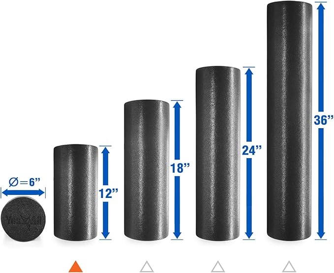 Medium Firm Round PE Foam Roller for Yoga, Pilates & Stretching