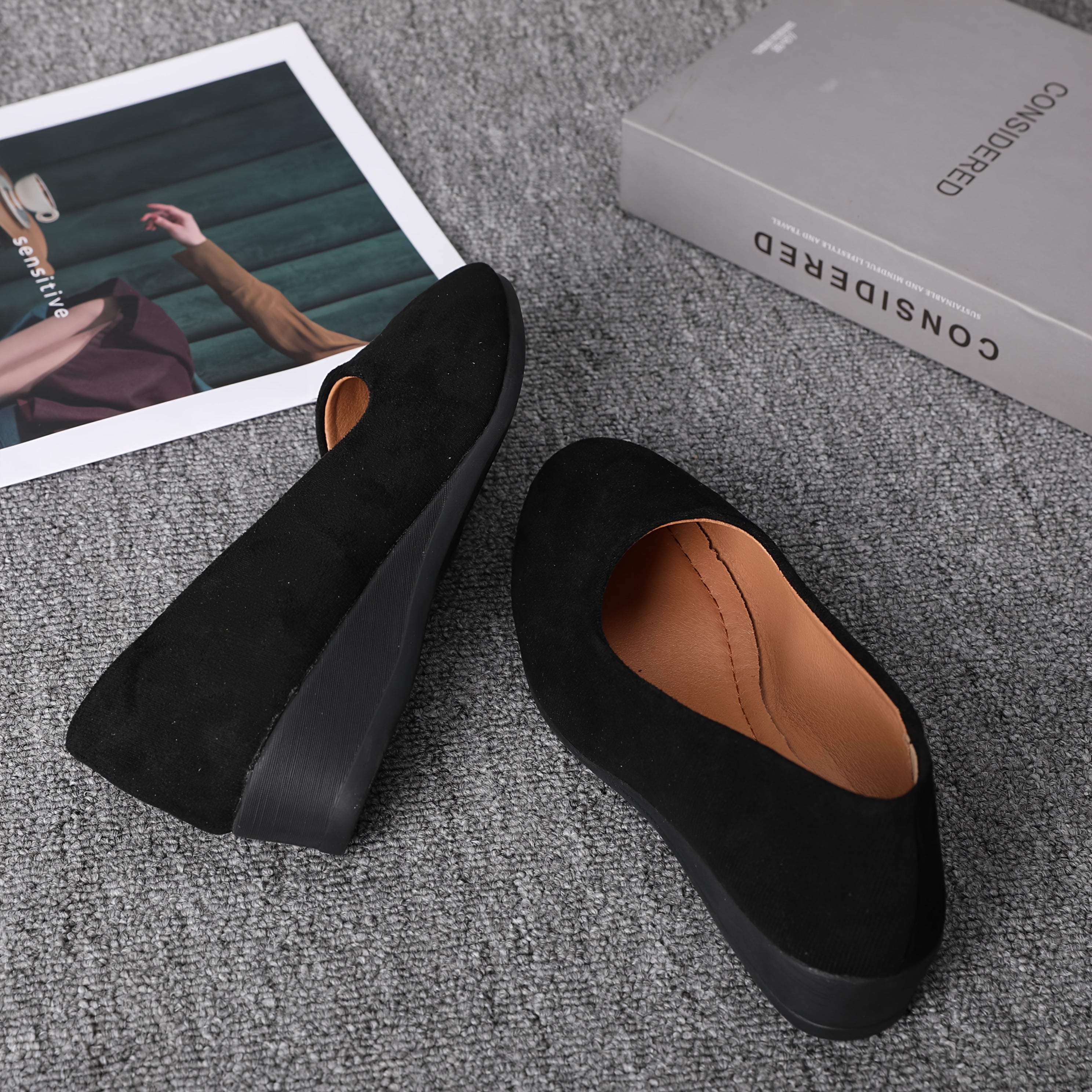 Elegant Black Comfort  Style Slip On Loafers