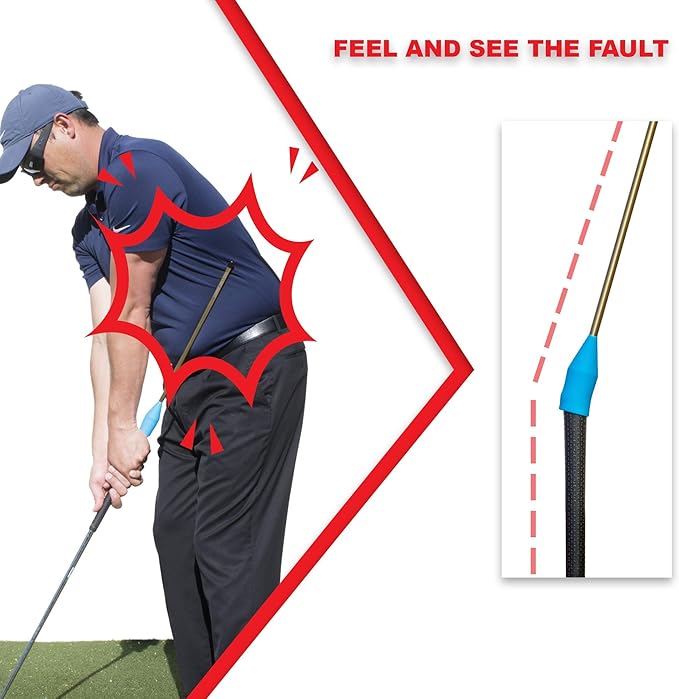 Lag Shot Golf Training Aid | Lag Stick Golf Swing Trainer Provides Instant Feedback On Chip Shot Faults | Rotation and Golf Wrist Hinge Trainer Fits Mens, Womens, Kids/Junior Clubs
