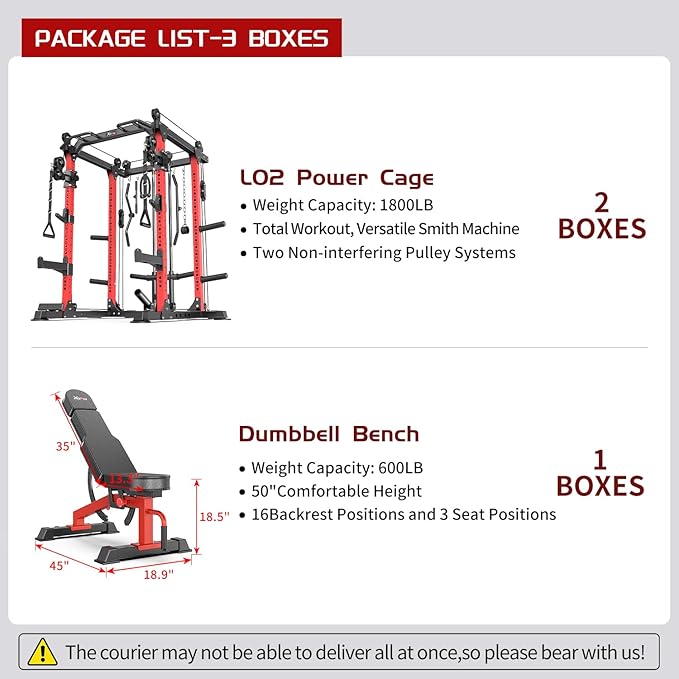Power Cage,1600lbs Multi-Function Power Rack with Adjustable Cable Crossover System and More Training Attachment, Weight Cage for Home Gym