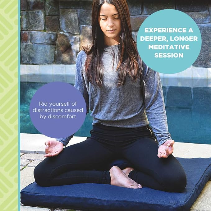 BEAN PRODUCTS MEDITATION CUSHION - Zabuton Meditation Pillows for Sitting on Floor, Yoga Cushion, Cotton Yoga Pillow, Zen Kneeling Prayer Pad- MADE IN USA - Standard 24x24x2, FOREST GREEN
